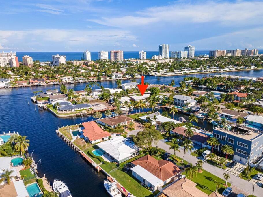 Adorable House With Amazing Water Front Of Canal Vila Pompano Beach Exterior foto